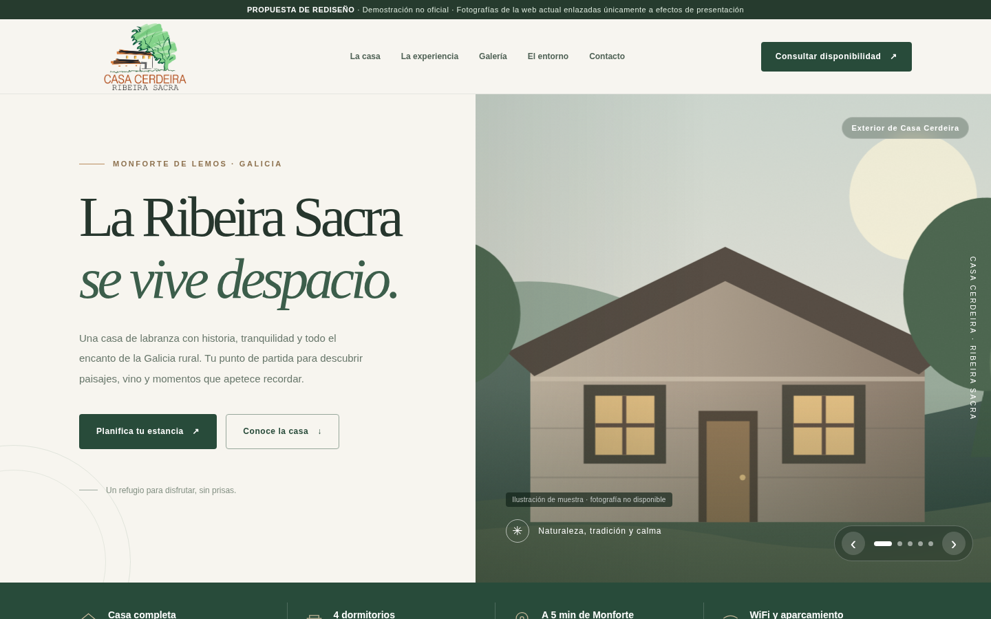 Captura real de la propuesta de renovación de Casa Cerdeira